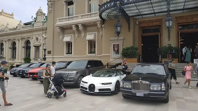 Luxury cars outside the Casino de Monte-Carlo